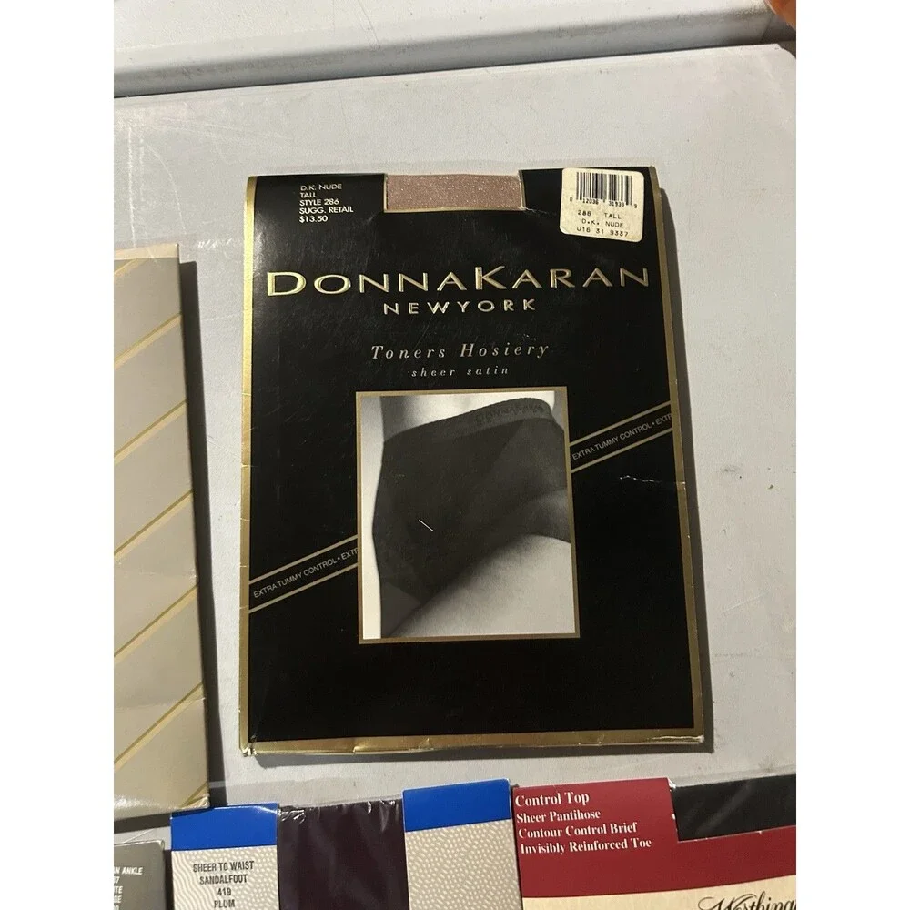 Vintage NOS Pantyhose Hosiery Lot Hanes Donna Karan Mervyn’s Worthington 9 Pc